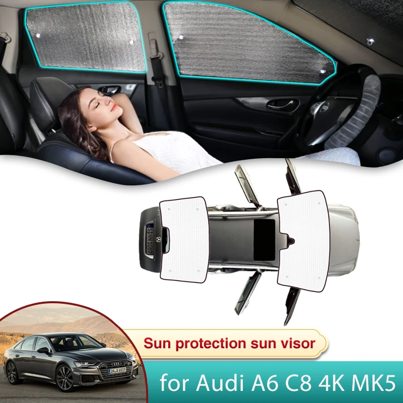 

Автомобильный солнцезащитный козырек для Audi A6 C8 4K MK5 2019 2020 2021 2022 2023 2024 Аксессуары Солнцезащитный козырек для лобового стекла, боковое окно, затемнение