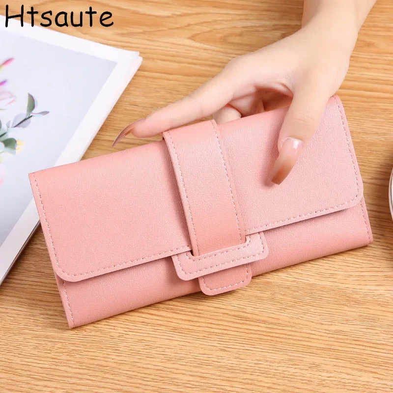 

Women Wallet Long Three Layers Bag Large Capacity Fold-over Purse Card Holder ID Card Credit Bank Card Holder Money Clip