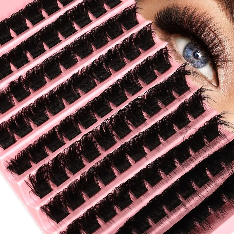 New Starter Friendly Soft D Curl Lash Clusters Natural Fluffy Voluminous DIY Eyelash Extensions Trimable Reusable False Lashes