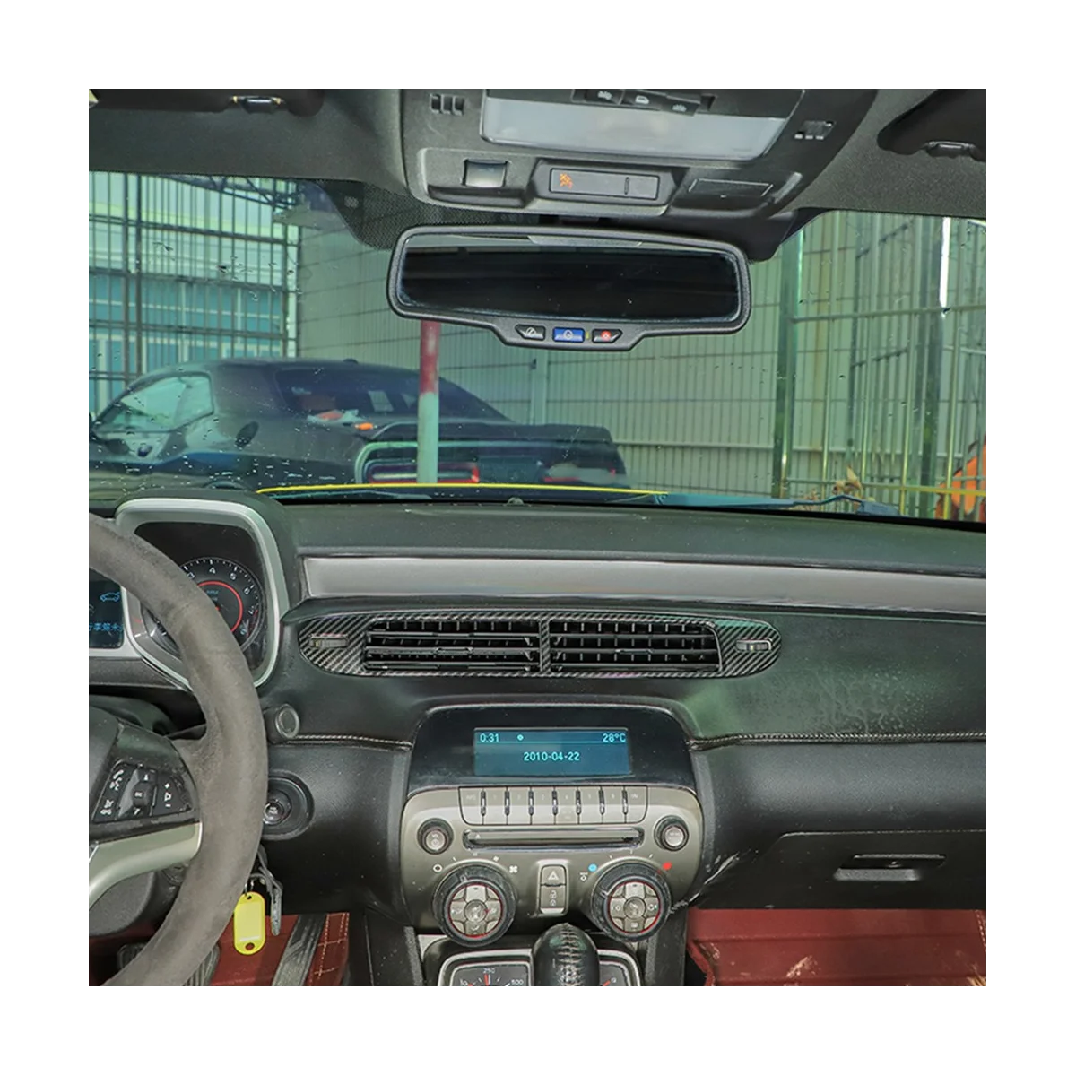 

Прочно автомобильная центральная консоль из углеродного волокна, вентиляционная панель, рамка, накладка для Chevrolet Camaro 2010-2015