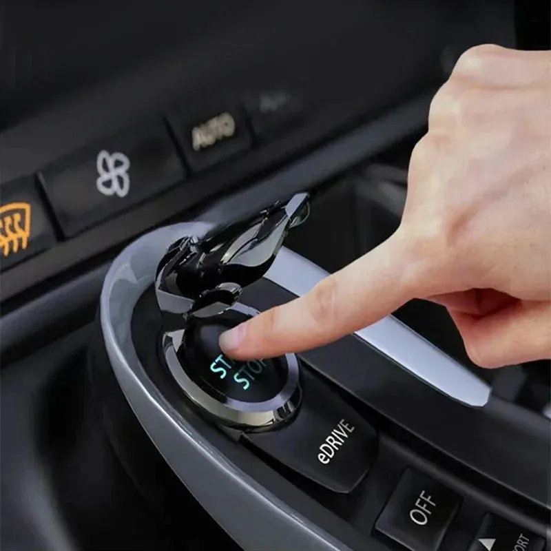Auto Engine Ignition Start Stop Button Ring Circle Cover Accessories For Nissan GTR X-trail Qashqai Note Juke Patrol Leaf sentra view 6