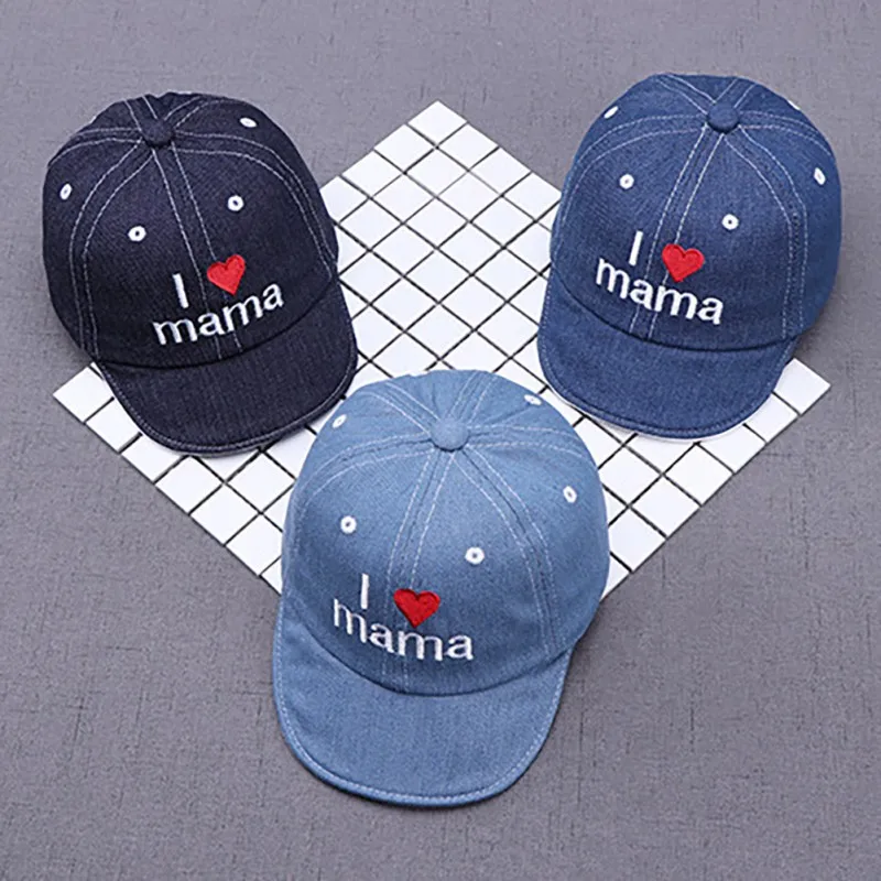 New Baby Baseabll Caps Letter Print Denim Baseball Hats Newborn Infant Adjustable Sun Protection Outing Caps Cute Photograph Hat