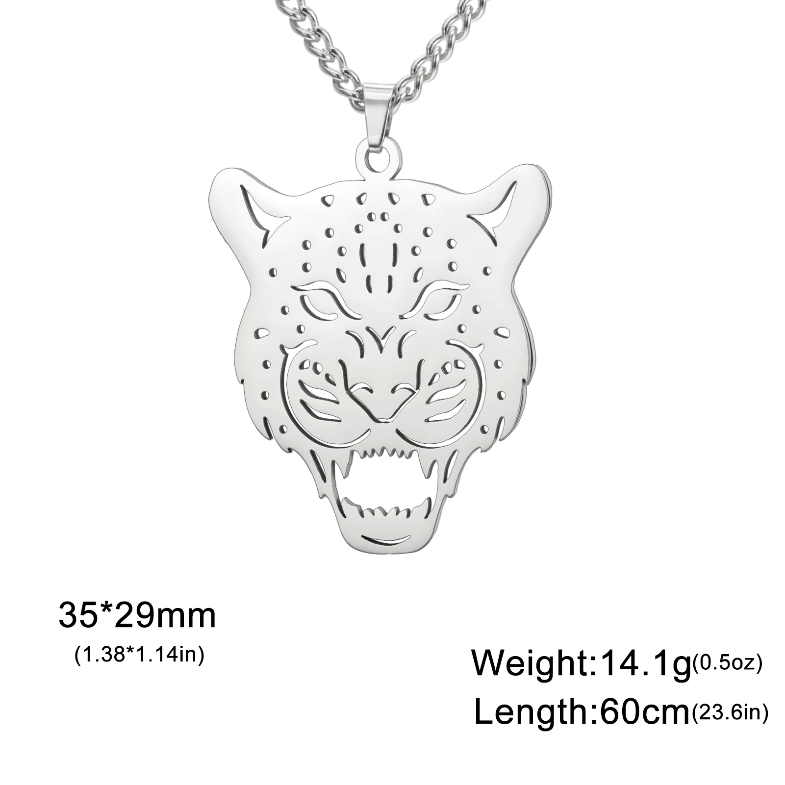 Wild Beast Leopard Tiger Lion Necklace for Men Woman Kid Child Boy Father Dad Chain Gift Stainless Steel Cheetah Punk Jewelry