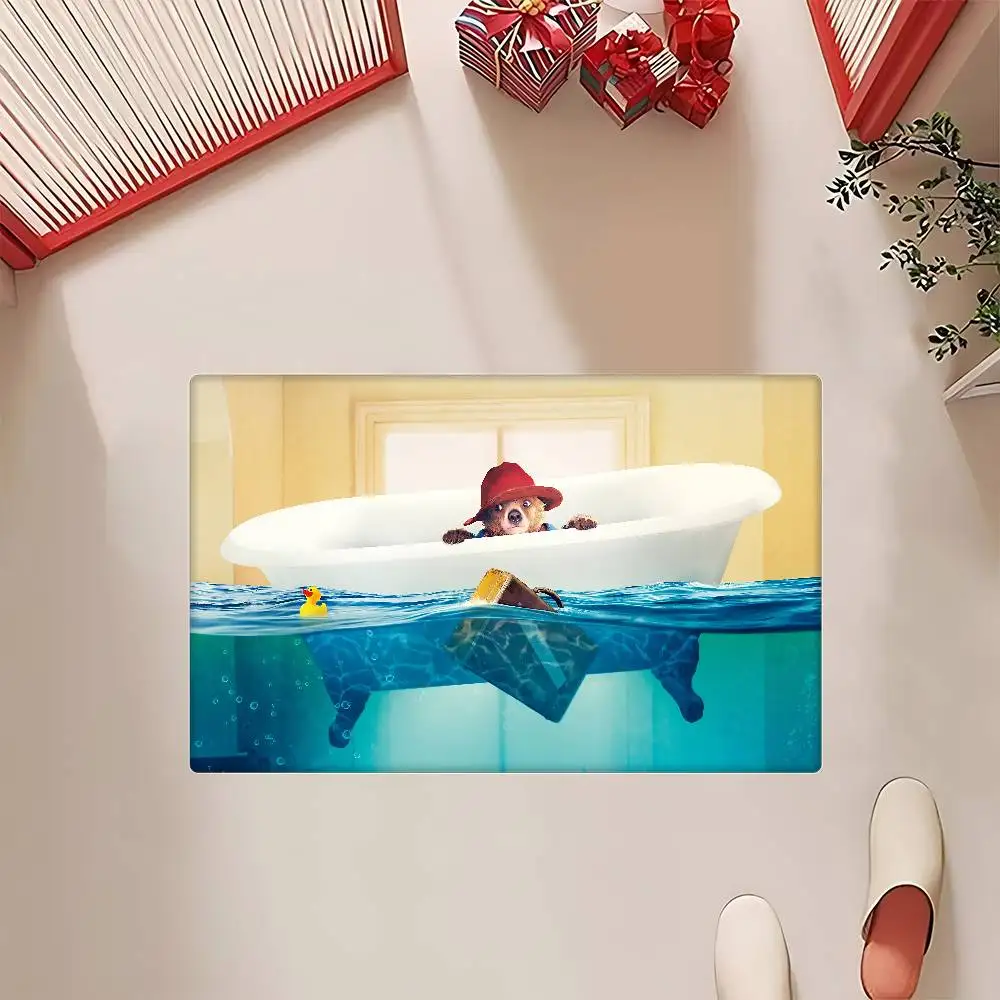 فيلم P-Paddington Bear مدخل باب حصيرة الشمال نمط المنزل ممسحة الحمام المرحاض الحصير غرفة نوم فندق ديكور حصيرة