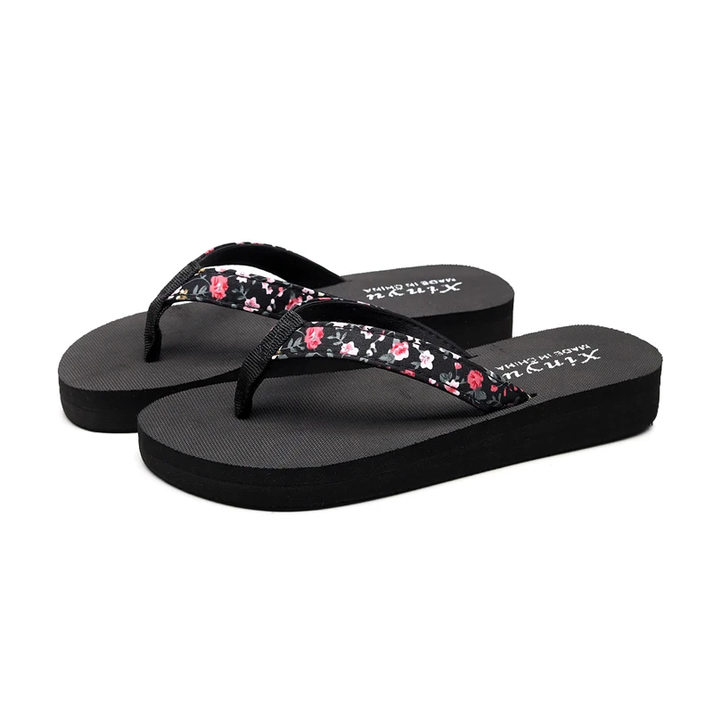 Fashion Flip Flops Beach Women Shoes Slippers Flat Open Toe Floral Slipper Summer Sandals For Woman Flat Slide Indoor House