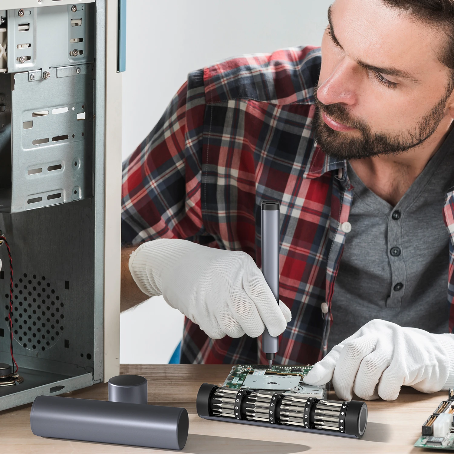 Ferramenta elétrica 62 em 1, chave de fenda elétrica, conjuntos de precisão, mini pontas pequenas magnéticas recarregáveis para reparo de celular xiaomi