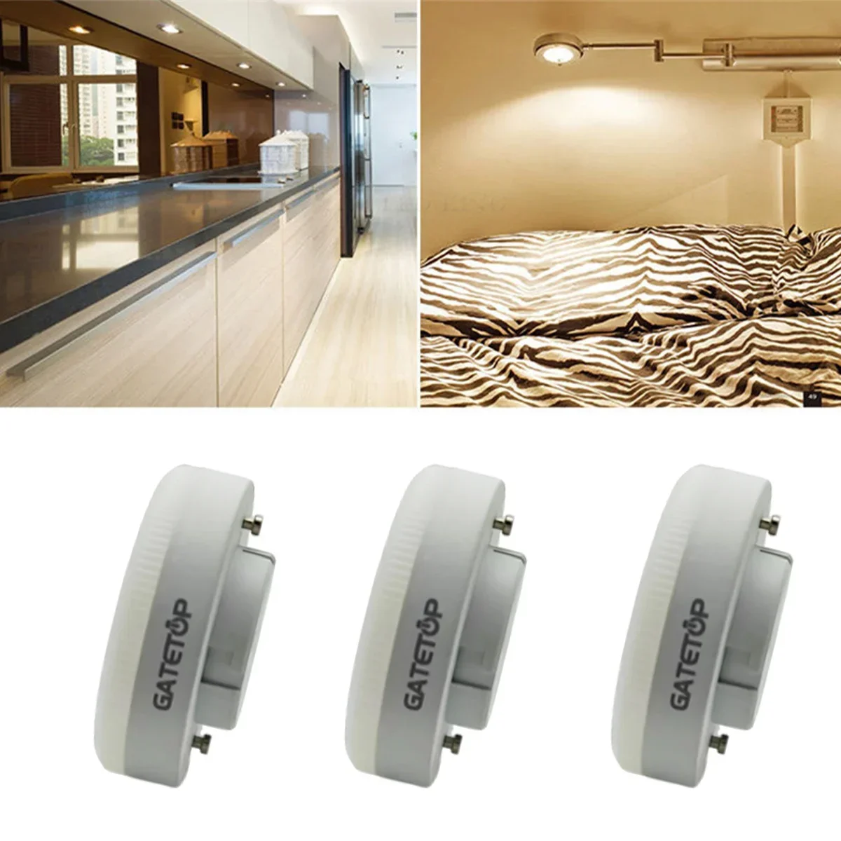 8pcs LED spotlight GX53 wardrobe light grille light AC85-265V 5W-15W no flickering 100LM/warm white light suitable kitchen