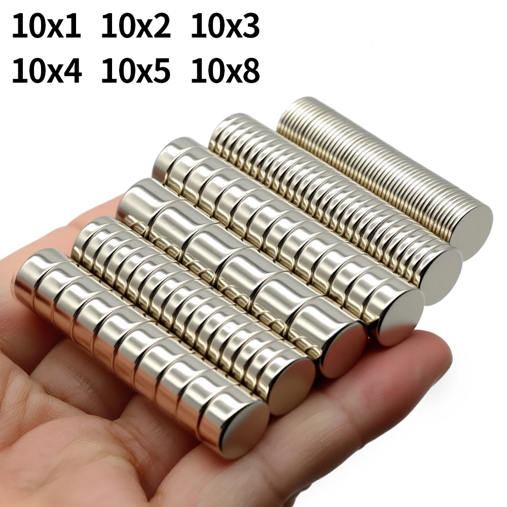 Super Strong Neodymium Magnet N35 NdfeB Permanent Magnetic imanes Round Powerful Magnets Refrigerator 10x1 10x2 10x3 10x5mm