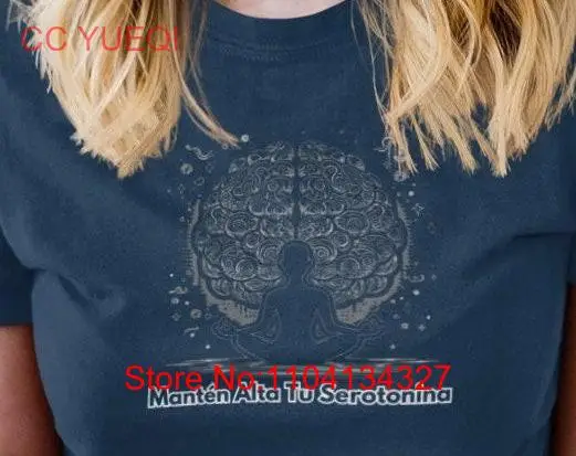 

Футболка Keep Your Serotonin High Мотивационный испанский слоган для женщин Йога Медитация Цитата Наука Химия Подарок учителю
