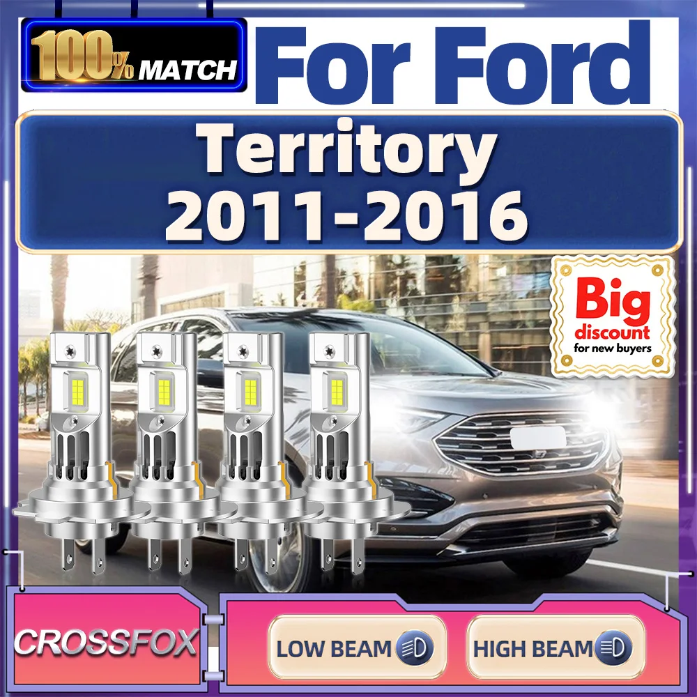 

CROSSFOX【For Ford Territory 2011-2016】High Low Beam Canbus Car LED Headlight Bulbs Turbo Ultra Bright Auto Headlamp Ampoules