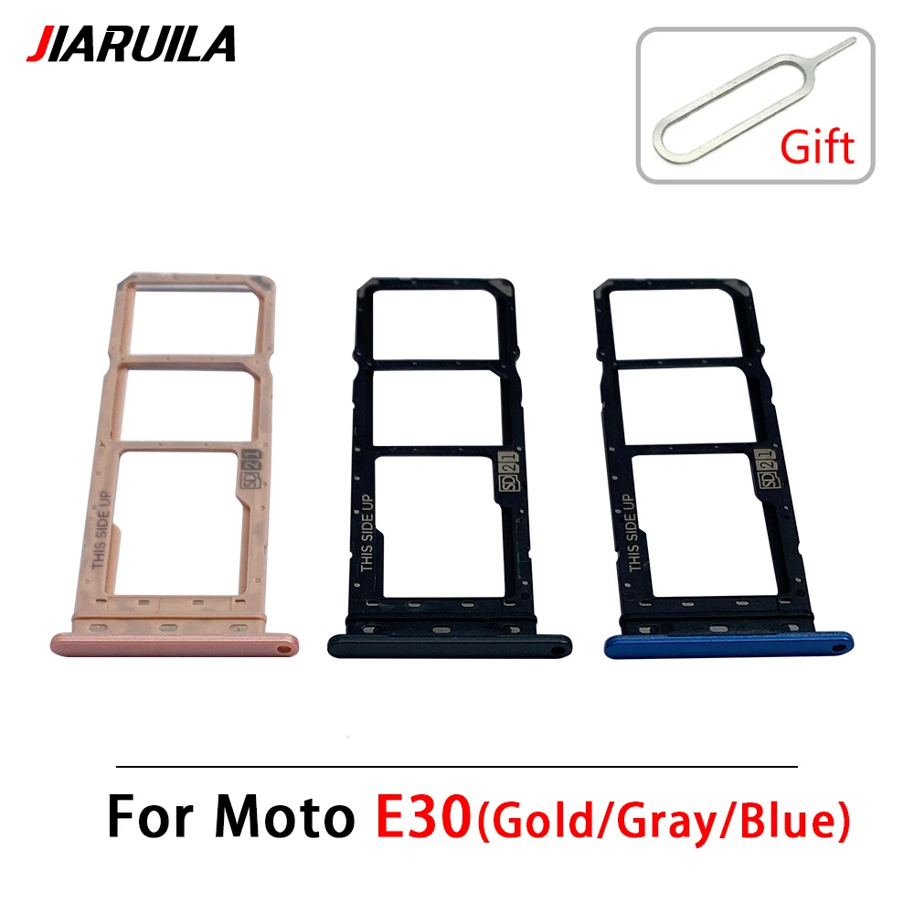 10pcs For Moto E6i E30 E32 Edge 20 Pro SIM Card Tray Holder Slot Adapter Socket Replacement Parts  SD Card Tray Holder