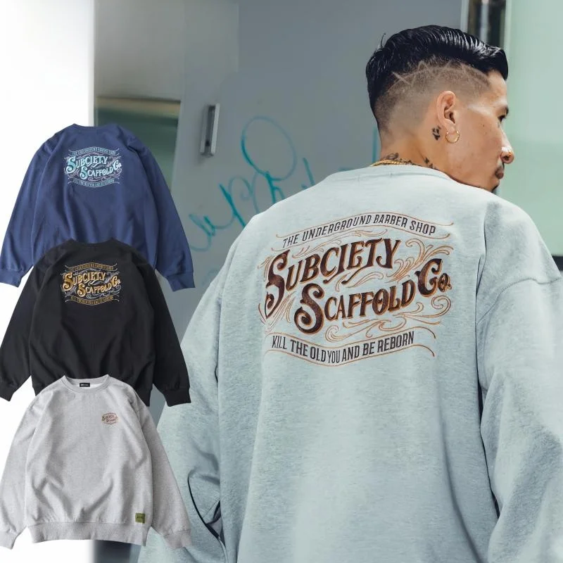 

Subciety West Coast Retro Oversize Thickened Pure Cotton Embroidered Hoodie Loose Fit Long Sleeve round Neck Sweatshirt