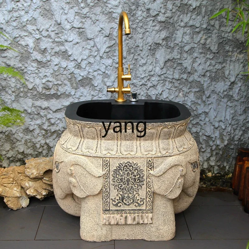 LMMVilla Wash Mop Sink Outdoor Watering Column Handwashing Basin