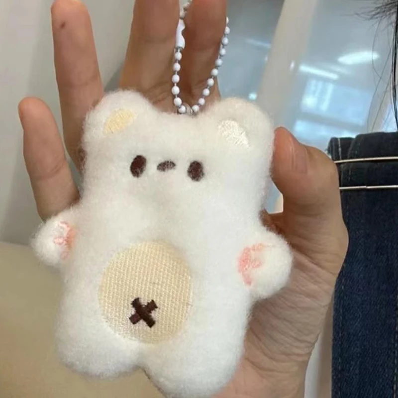 الكرتون الدب المفاتيح قلادة لطيف أفخم دمية لعبة Kawaii رقيق لينة محشوة كيرينغ حقيبة سحر زينة النساء فتاة