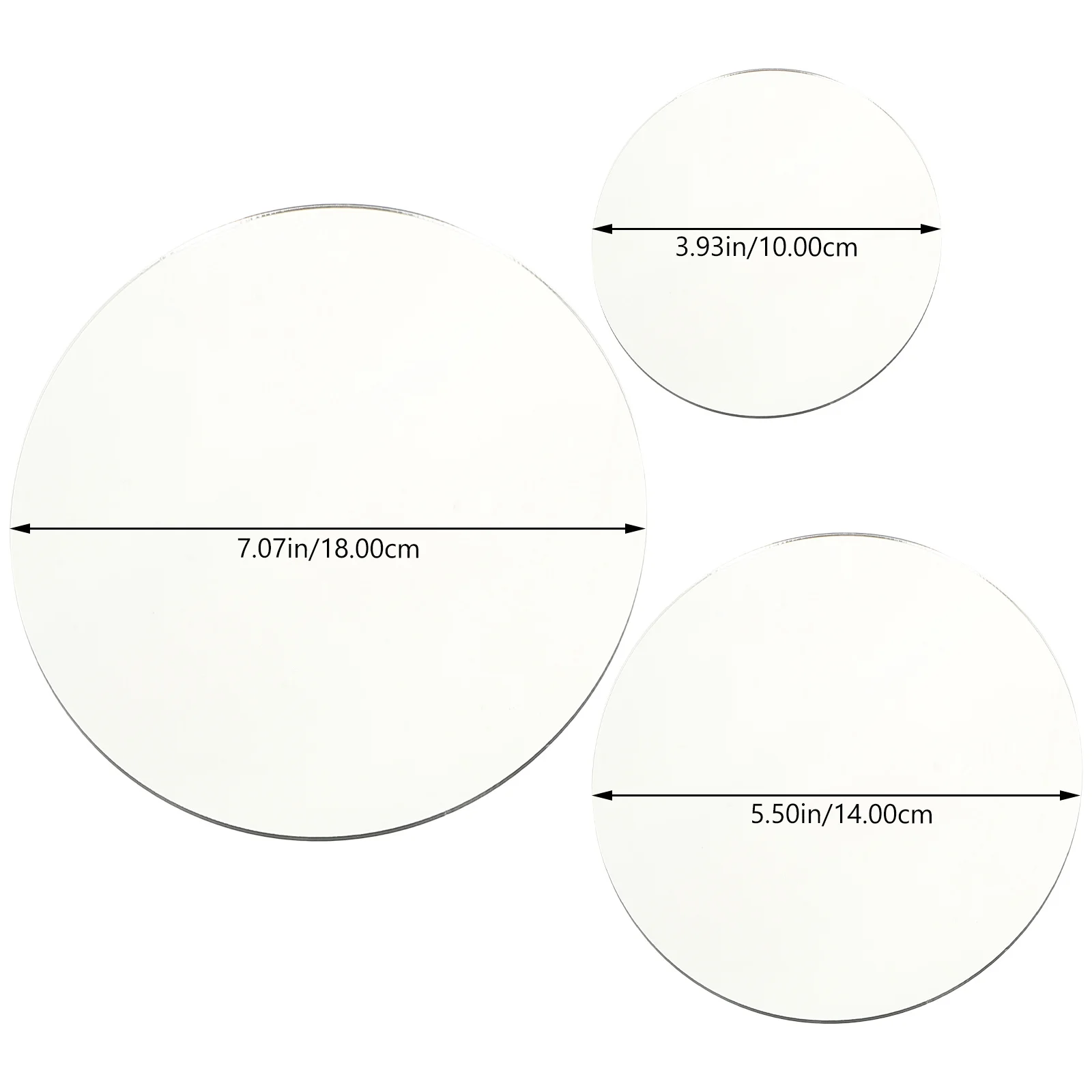 3Pcs Acrylic Mirror Reflection Boards Durable Photography Props Jewelry Cosmetics Electronics Display Photo Backgrounds