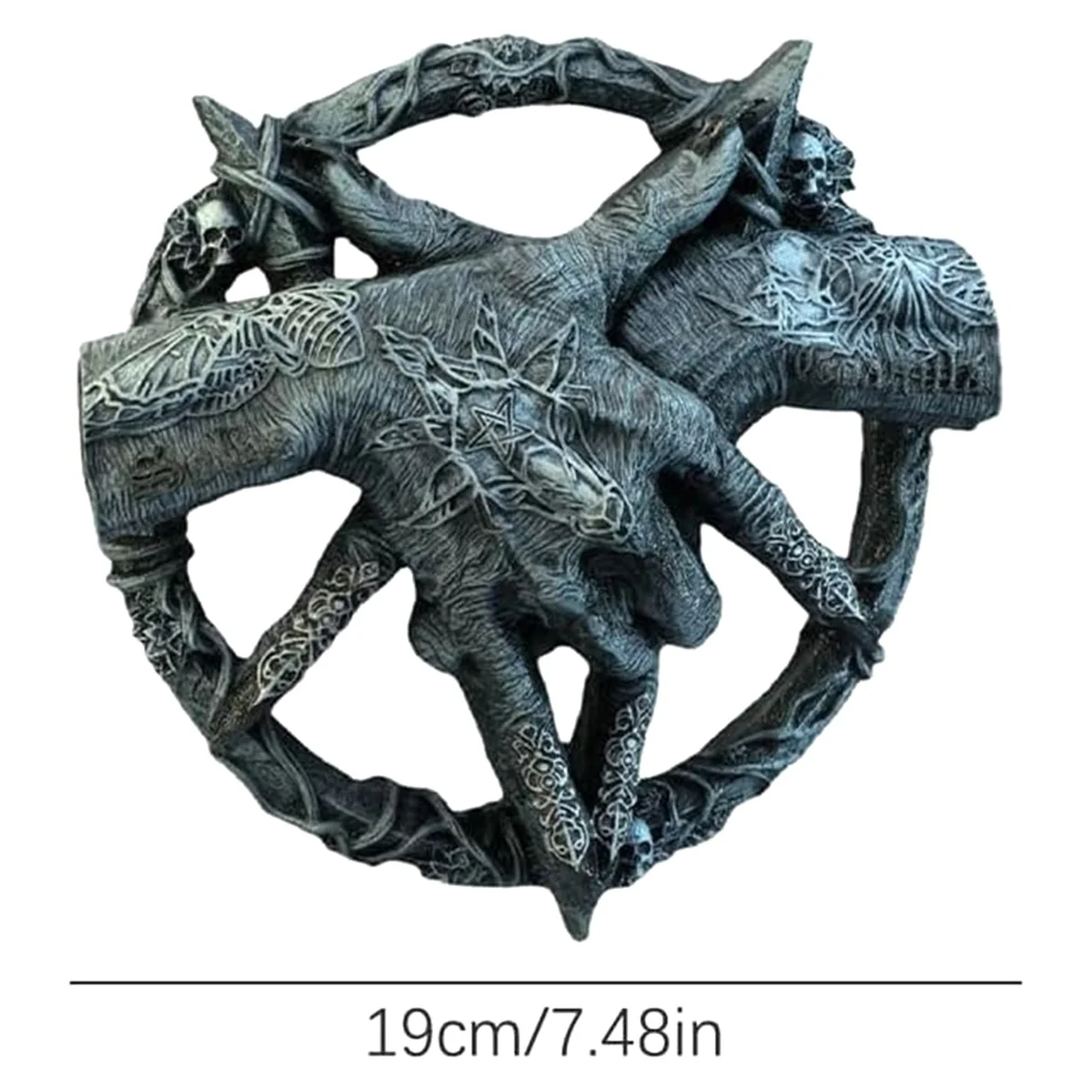 N98R Baphomet Pentagram Claw Statue Ornament Baphomet Hand Free Standing Plaque Devil Hand Sculpture