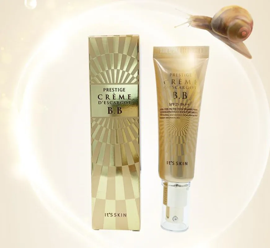 IT\'S Skin Prestige Creme D\'escargot BB Cream 50ml Whitening Concealer Natural Nude Make Up Moisturizing Snail CC EXP 2024-08