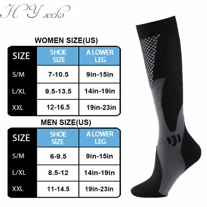 Compression Socks Medical Blood Circulation 20 30 mmhg Women Cycling Socks Non-Slip Football Basketball Sports Socks