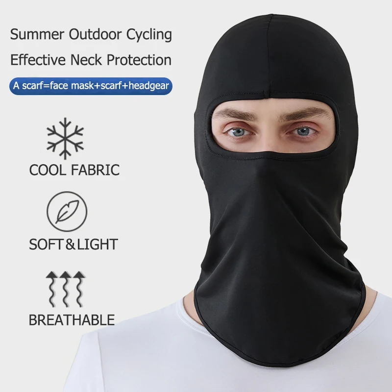 Men's Cycling Cap Balaclava Full Face Ski Mask Hood Hiking Camping Hunting Tactical Military Cap Bike Hats Neck Gaiter 1PC MTB
