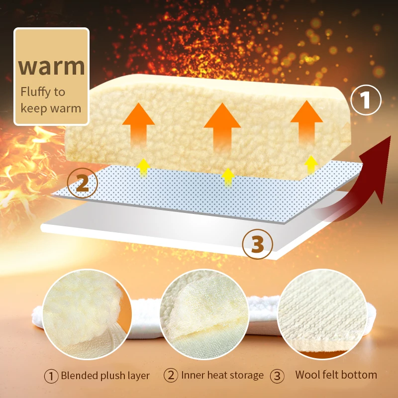 Height Increase Thermal Insoles for Winter Thick Wool Fleece Warm Insole for Shoes Boots Comfort Cushioning Inner Soles Shoe Pad