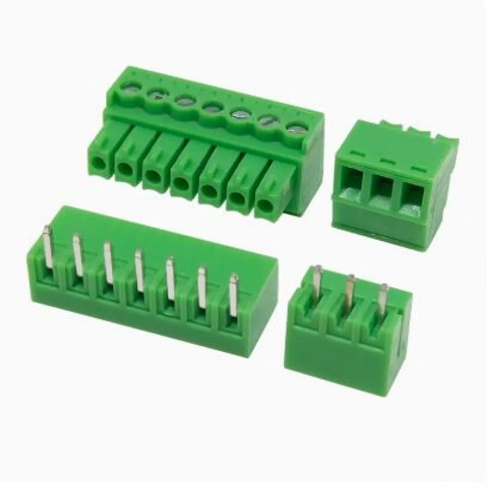 100PCS 15EDG 3.5mm KF2EDG 3.5mm PCB Screw Terminal Blocks Connector Plug Pin Right Angle 3.5 mm Pitch Header Socket 2-12 Pin