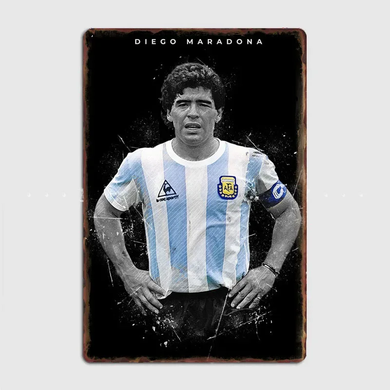 

Diego Maradona King Of Football Metal Plaque Poster Club Home Bar Cave Classic Plaques Tin Sign Poster Room Wall Decor