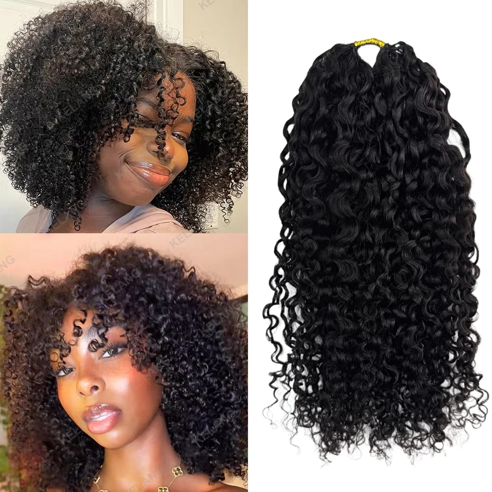 

Бирманские кудрявые волосы, предварительно разделенные, многофункциональные, афро-кудрявые, для плетения крючком, натуральные человеческие волосы для наращивания