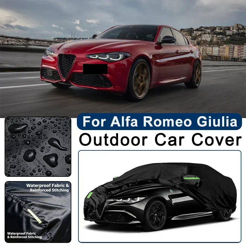 Outdoor Car Cover Waterproof Dustproof UV Sun Protection, Full Car Protector Exterior Accessories For Alfa Romeo Giulia 952