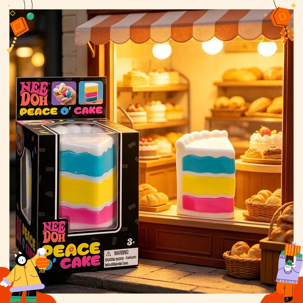 @Schylling Needoh Nice Cake Cubo Sensorial Anti-stress Ferramenta Sensorial para Alívio da Ansiedade, Foco, TDAH e Calma, Gadget de Mesa para Escritório