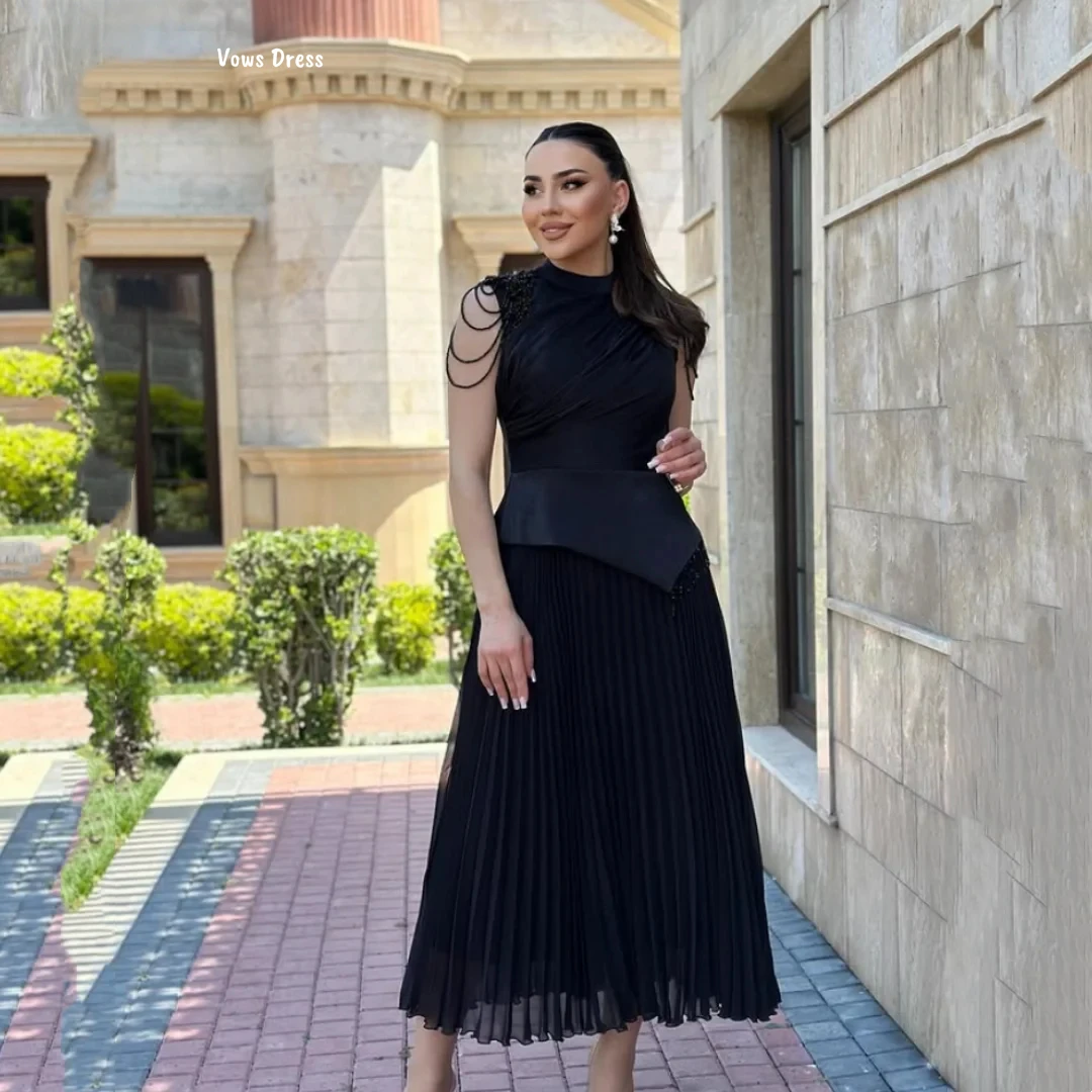 

Vows Вечерние платья на заказ Женское элегантное платье Роскошное вечернее платье 2025 Черная линия Шифоновый халат Вечерние бальные платья для выпускного вечера