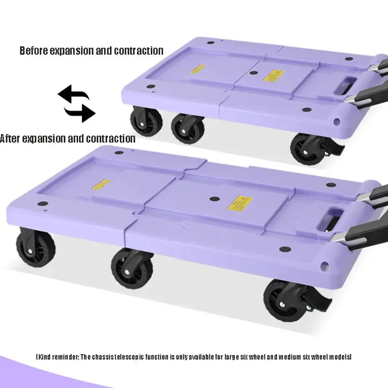 Folding Household Trolley Portable Big Wheel Lightweight Luggage Trolley Carrying Pulling Truck Grocery Shopping Small Trailer