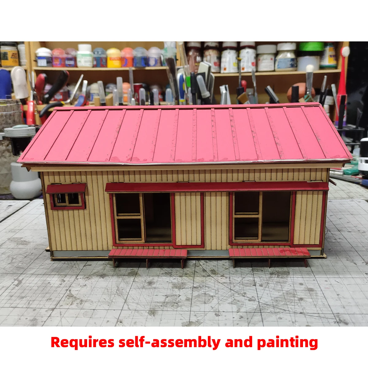 N HO Maßstab Modellbausatz Gebäude Haus Hütte Miniatur Diorama Modell-Eisenbahn-Layout Modell 1/35 1/48 1/64 1/72 1/87 1/150 – Detail 1