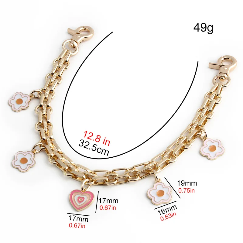 1PC 3 styles Red leaf cherry enamel flower multi-bag pendant decoration extension chain Graduation ceremony birthday gift image 4