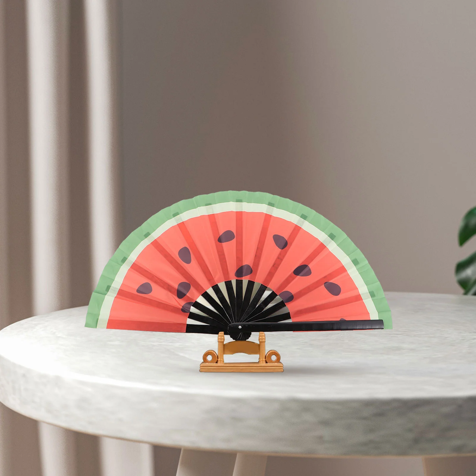 

Watermelon Japanese Style Craft Manual Decorative Hand Held Foldable Wooden