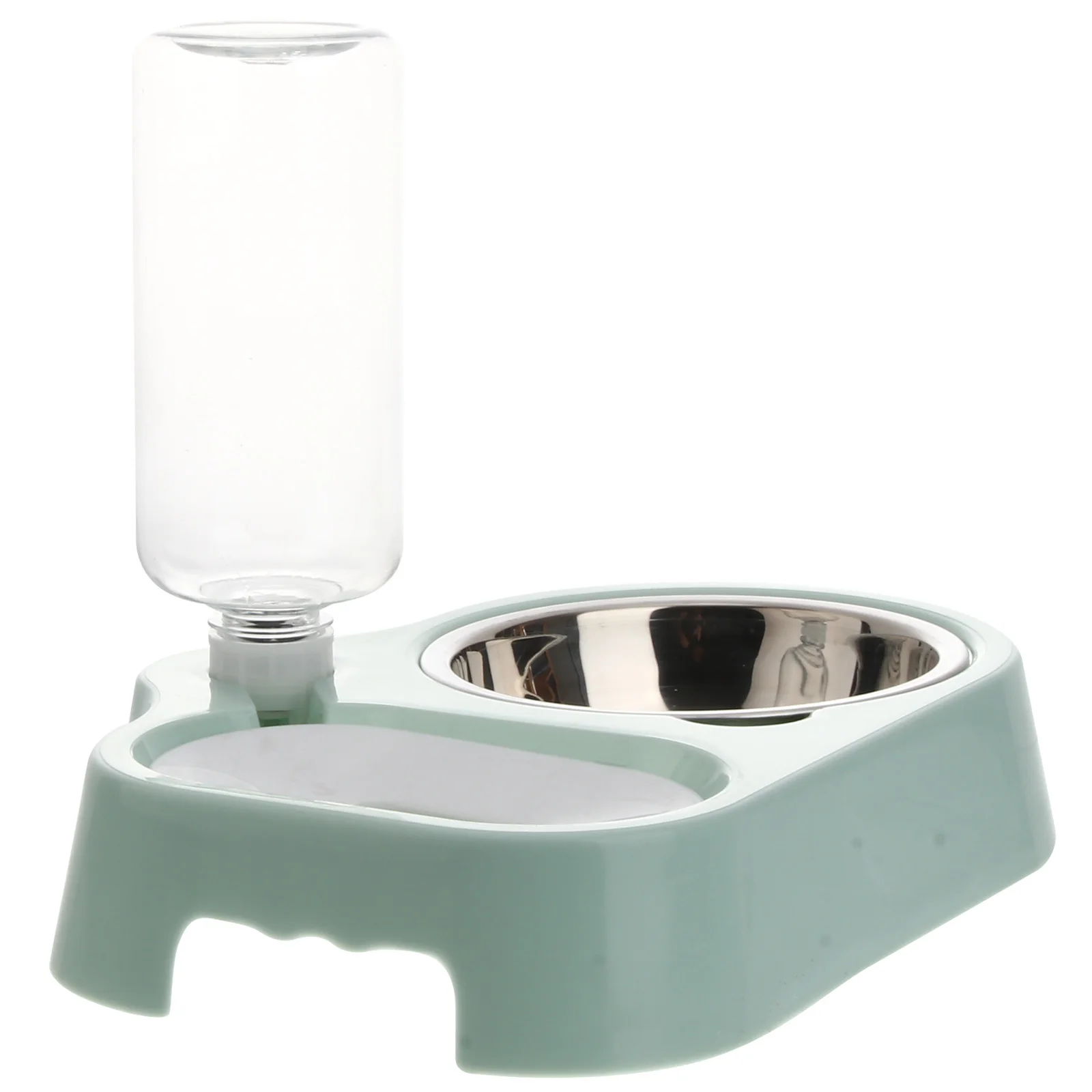 

Water Dispenser and Pet Food Bowl 2 in 1 Automatic Feeder for Cat Dog Removable Bowls Stainless Steel Pet Supplies Easy Clean