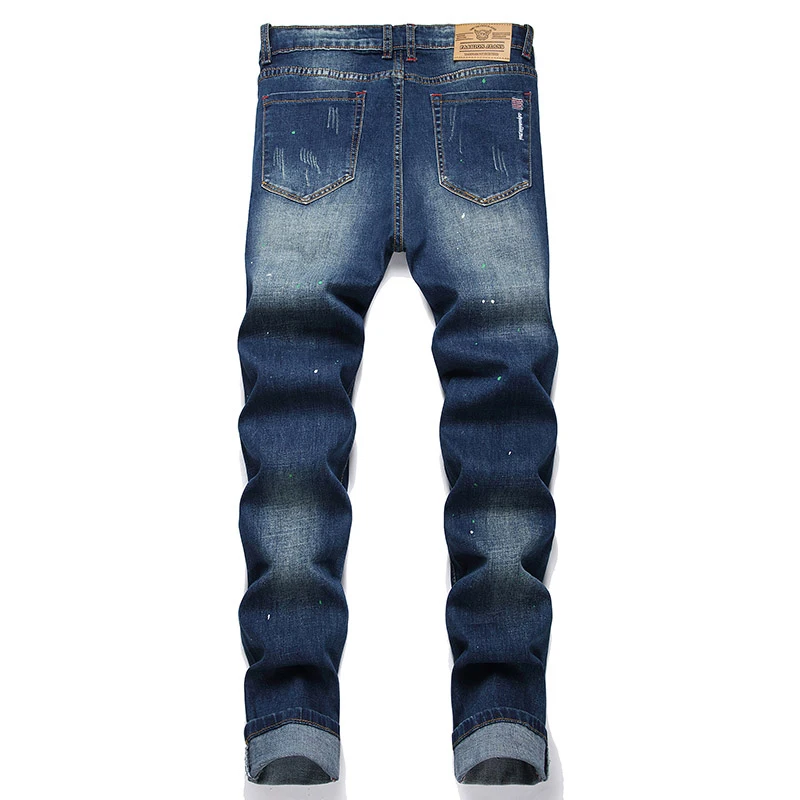 Spring and autumn new high-quality men's jeans unique and trendy, versatile and comfortable, slim-fit casual pants