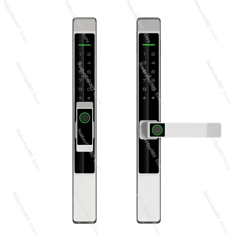 

Aluminum fingerprint lock Framed glass Steel aluminum alloy door Narrow edge plastic steel graffiti pass Smart password
