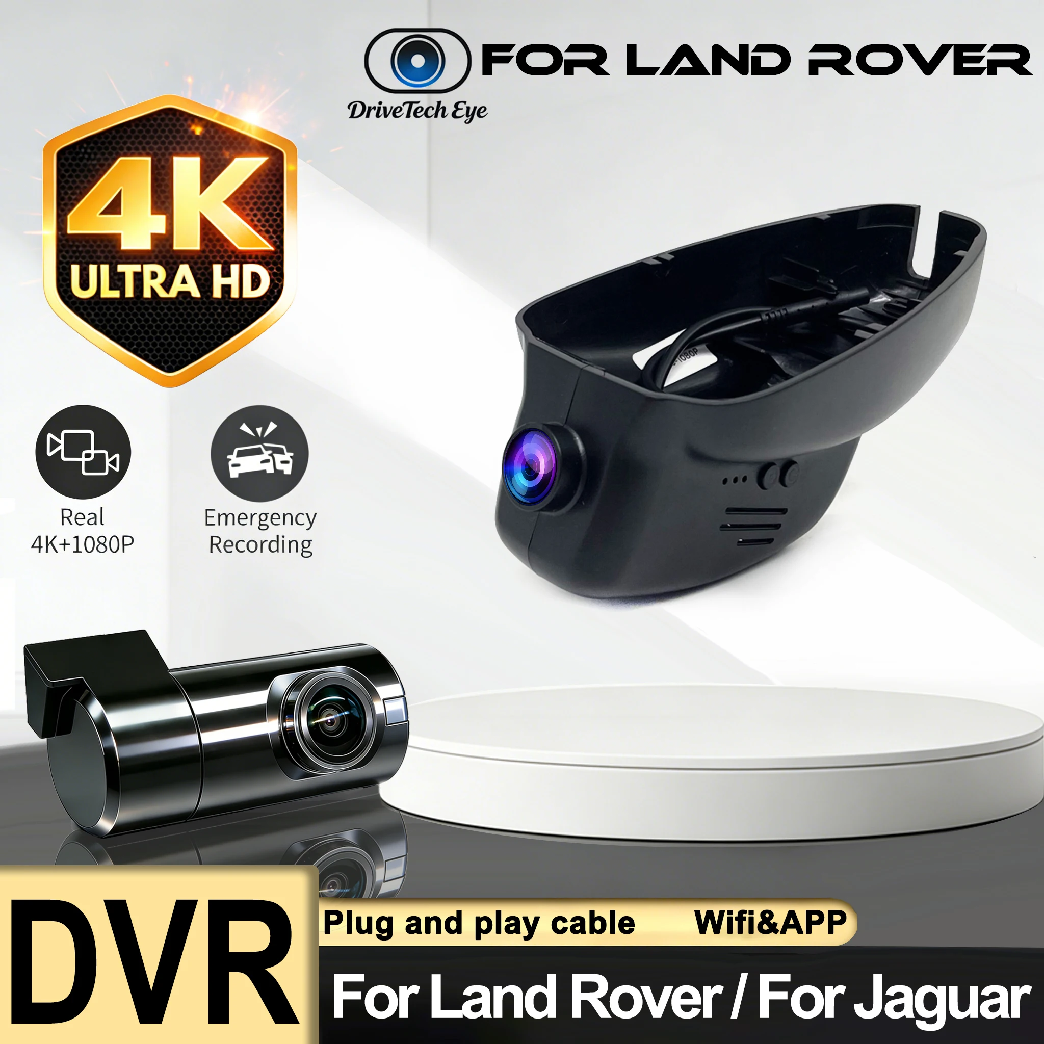 4K Dash Camera For Land Rover Range Rover / Range Rover Sport / Range Rover Evoque / For Jaguar F-TYPE 2012-2016, OEM Car DVR