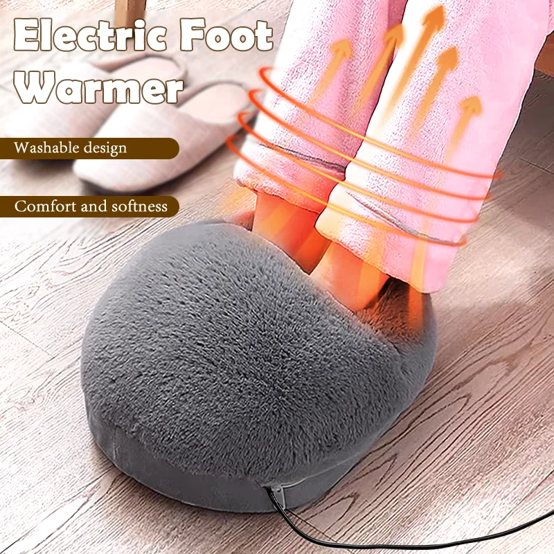 

Washable Feet Warmer Heater Portable USB Charging Electric Foot Heating Pad Household Soft Plush Foot Heater Keep Warm Tools