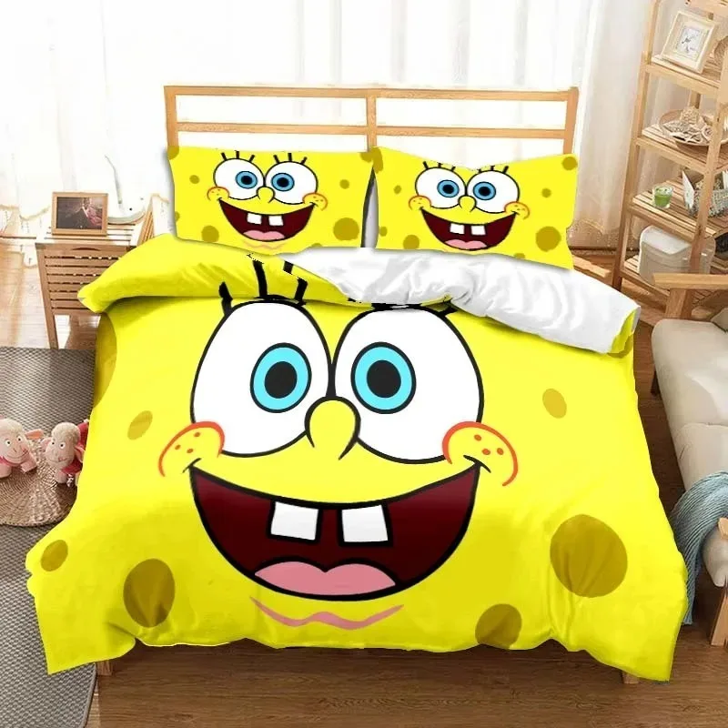 Cute SpongeBob Bedding Sets Exquisite Bed Supplies Set Duvet Cover Bed Comforter Set Bedding Set Luxury Birthday Gift view 2
