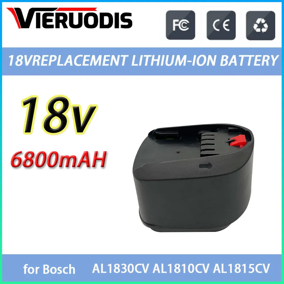 

For Bosch 18V 6.8AH/9.8AH Lithium Ion Rechargeable Tool Battery PBA PST PSB PSR Bosch Home, Garden Tools (TypeC only) AL1810CV