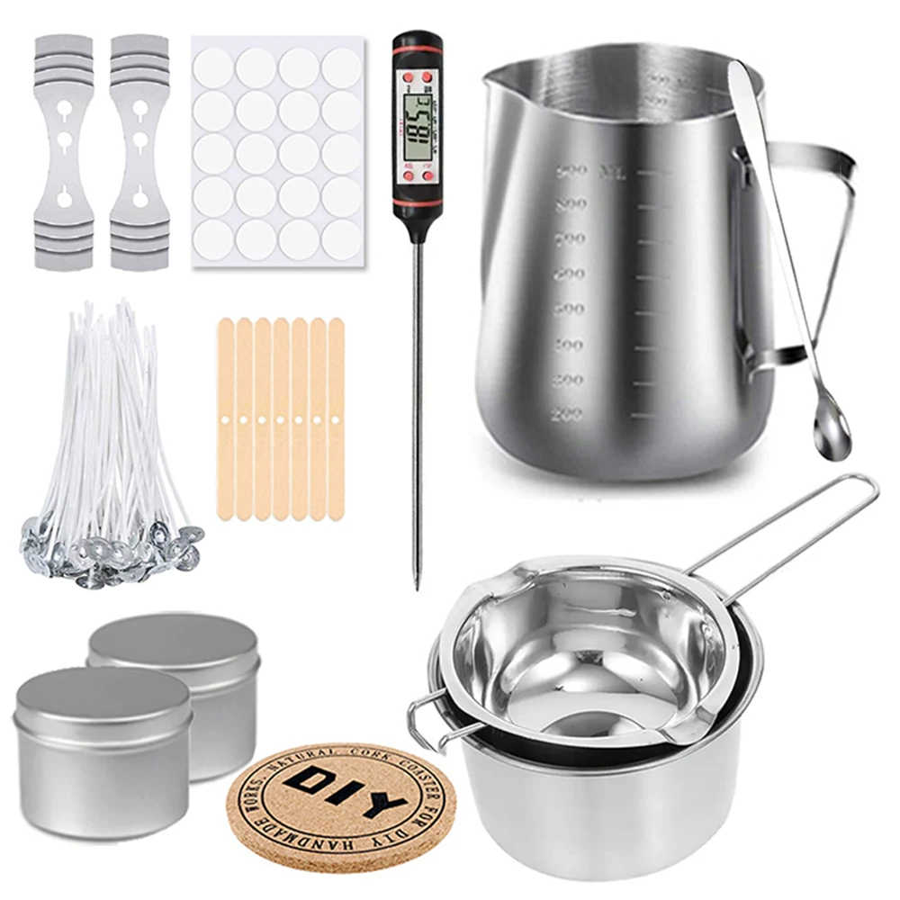 

Набор свечей «сделай сам», набор инструментов для изготовления ароматических свечей, наклейка из нержавеющей стали, плавильный горшок для воска, принадлежности для изготовления свечей для начинающих