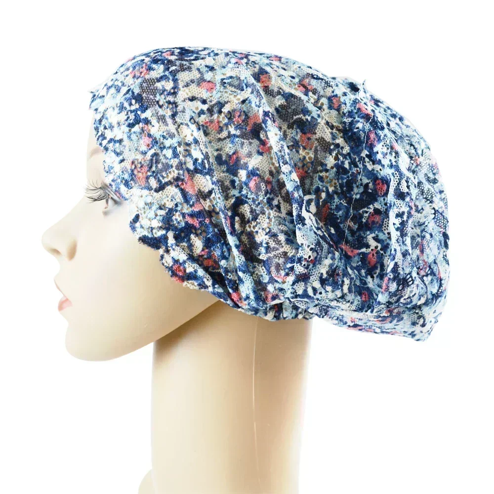 イスラム教徒の女性のための花柄のレースのヒジャーブ,イスラムのターバン,アラビアのビーニー,化学療法の帽子,ラマダンの帽子,インナーキャップ,スカーフの下,ヘッドラップのカバー