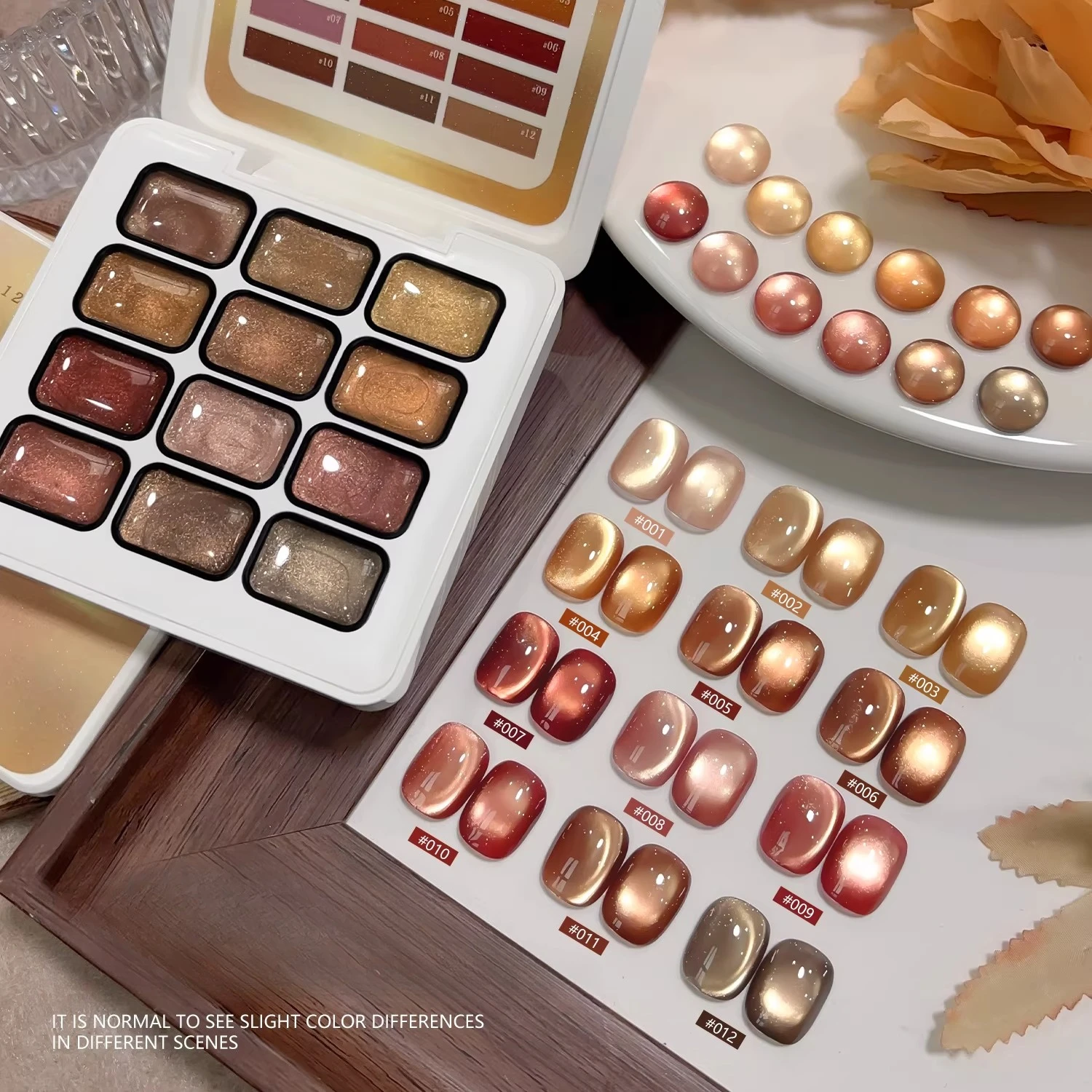 

12Colors Coffee Gold Glitter Cat Magnetic Nail Gel Winter Autumn Red Brown Series Soak Off UV LED Gel Polish Manicure Nail Art