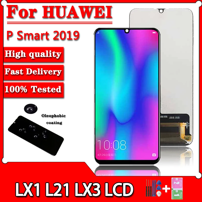 

6.21"AAA Quality POT-LX1 L21 LX3 LCD For Huawei P Smart 2019 LCD Screen Touch Digitizer Assembly For Huawei Psmart 2019 LCD