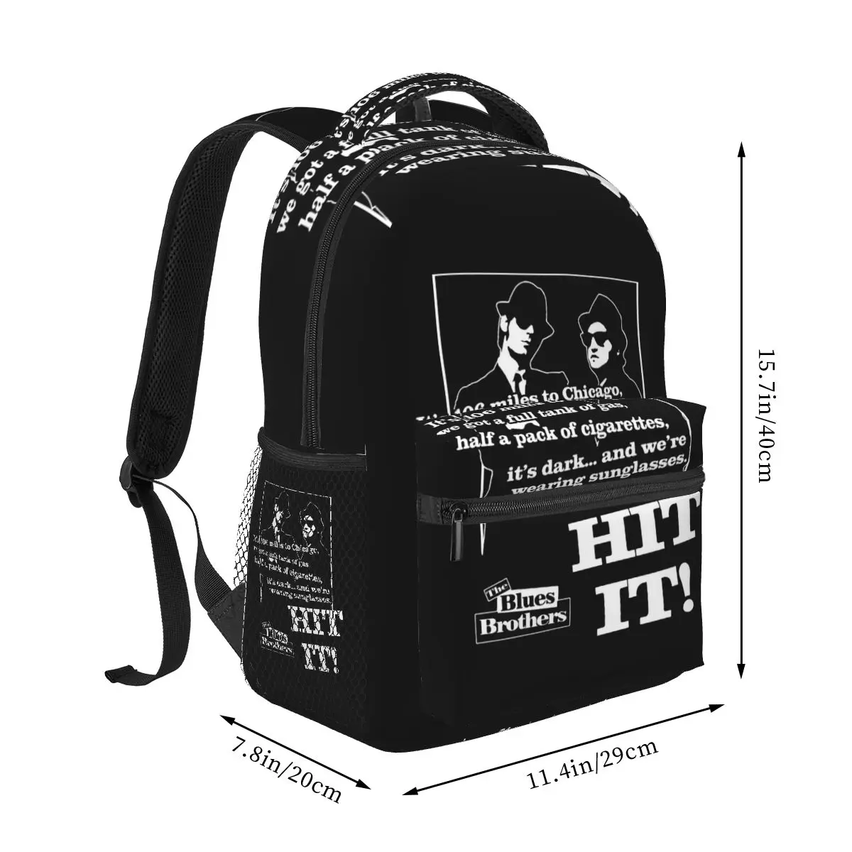 Blues Brothers Music Rock Style Pattern Backpack Student Boys Girls BookBag Kids School Bag Computer Shoulder Bags for Men Women