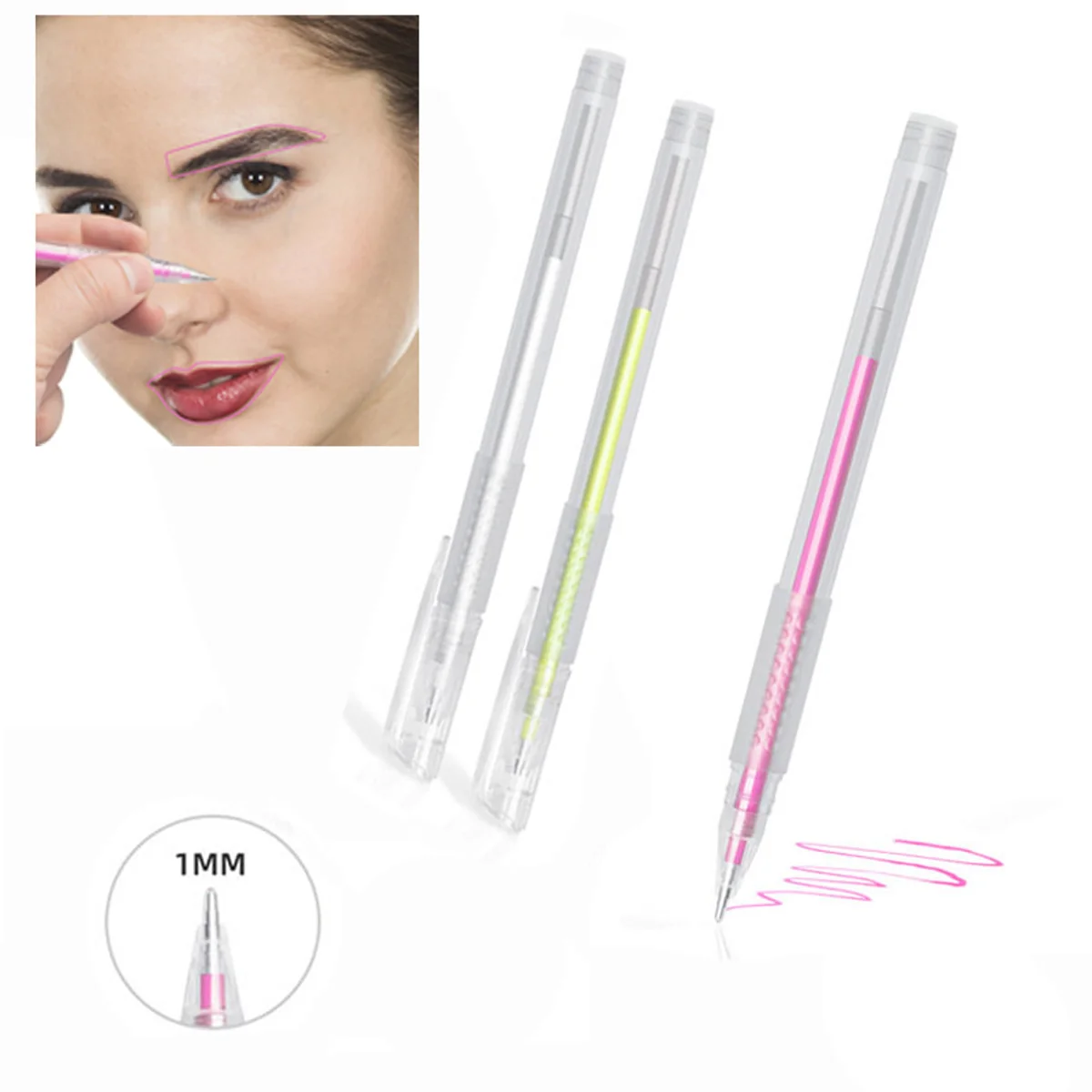 Stylo marqueur de tatouage pour sourcils, Microblading, peau chirurgicale, fournitures de maquillage Permanent, marqueur étanche, outil de tatouage, 1/5 pièces