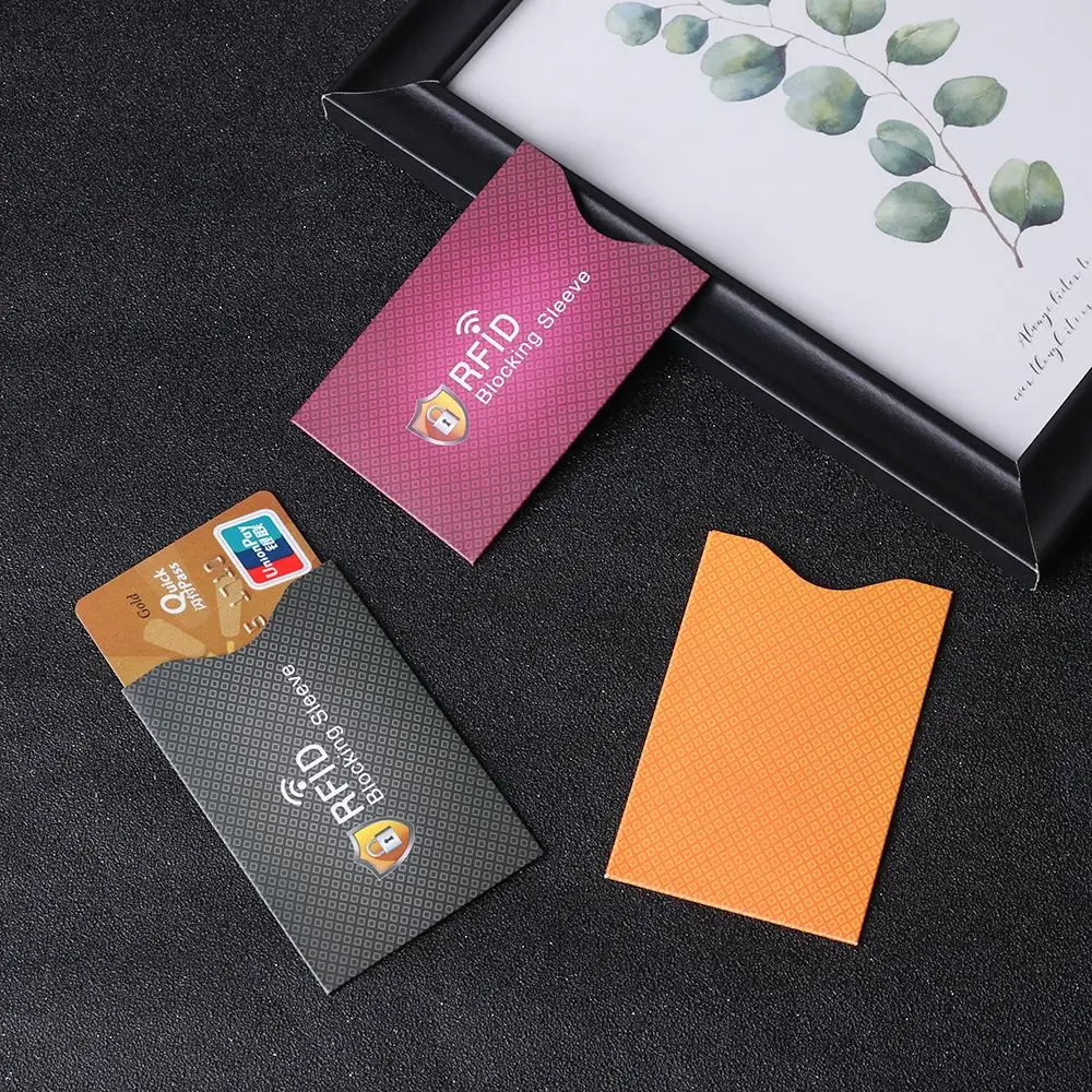 5PCS Safety Anti-theft Card Holder Anti-theft RFID Blocker Blocking Sleeve Credit Cards Protect Case Cover Card Case