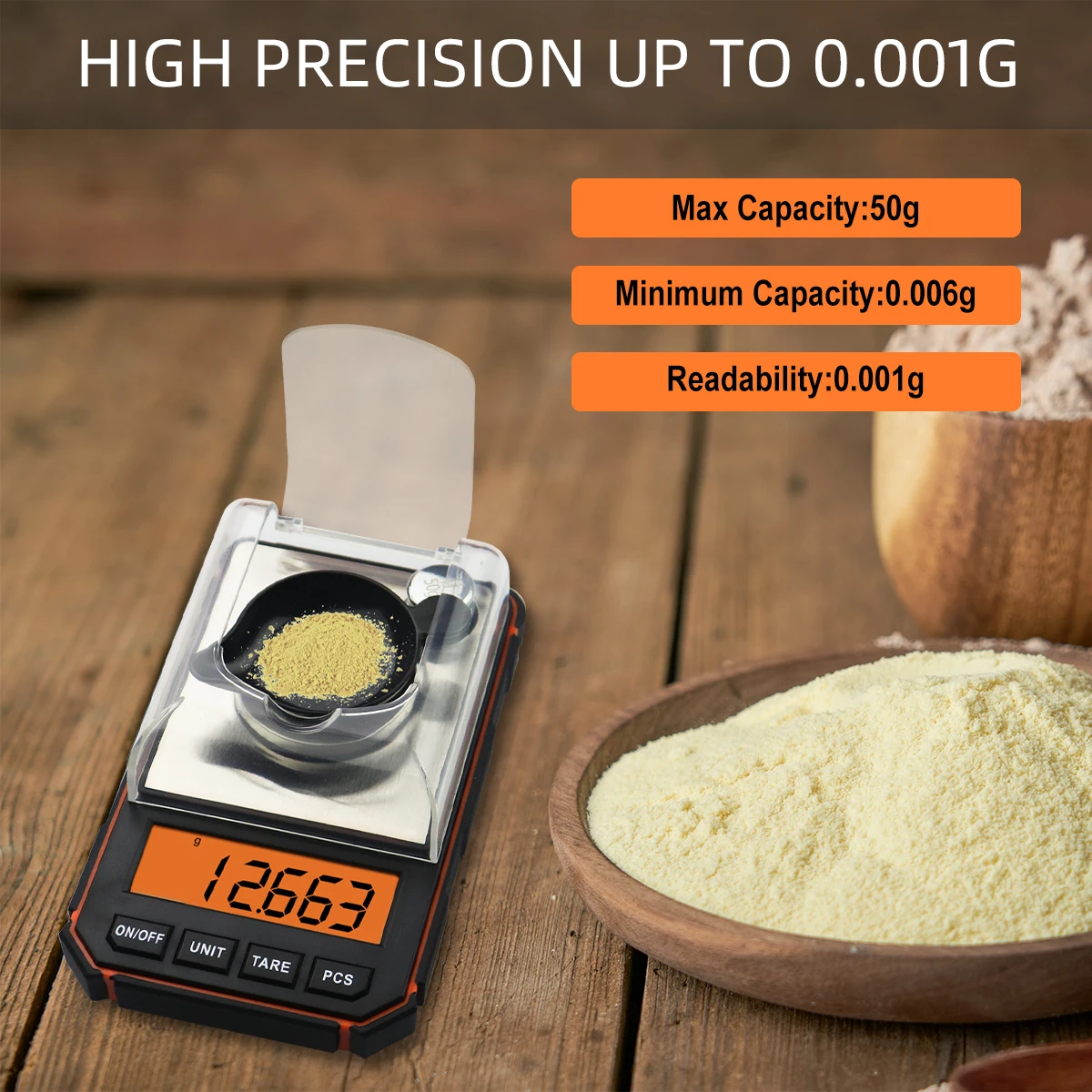 50g 0.001g Digital Scale Portable Mini Electronic Scale Precision Professional Pocket Milligram Scale 50g Calibration Weights