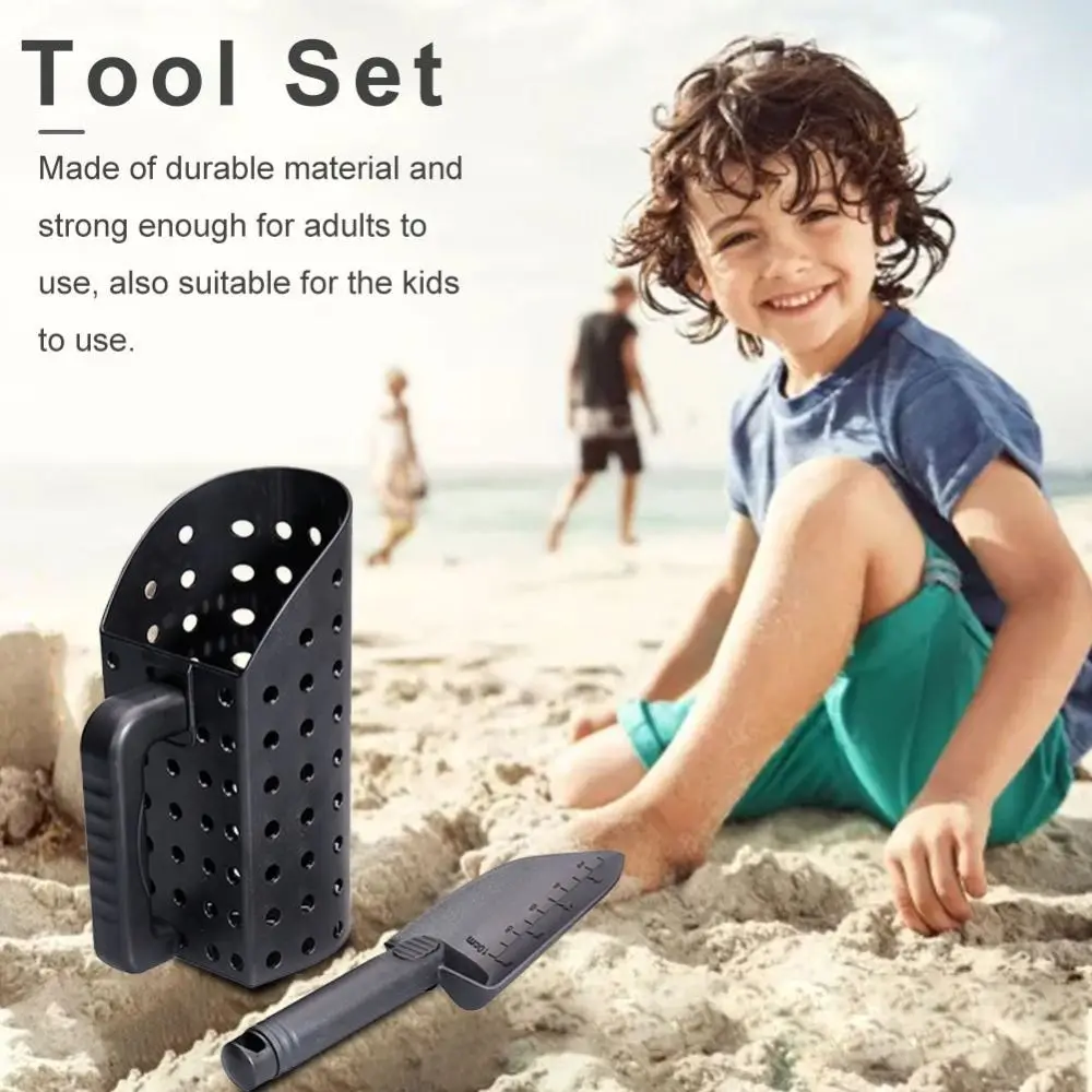 2 Teile/satz Kunststoff Sand Scoop Schaufel Set Multifunktionale Tragbare Strand Graben Filter Werkzeug Metall Erkennen Langlebig